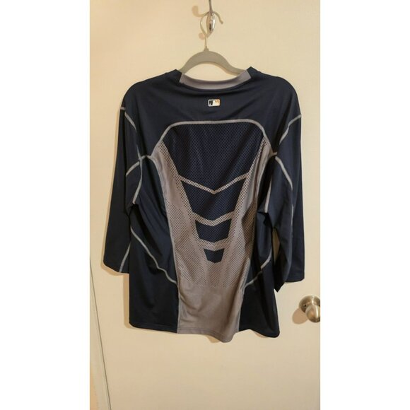 Nike Detroit Tigers Shirt Mens XL Blue Dri Fit MLB Pro Combat Baseball Shirt - Picture 2 of 8